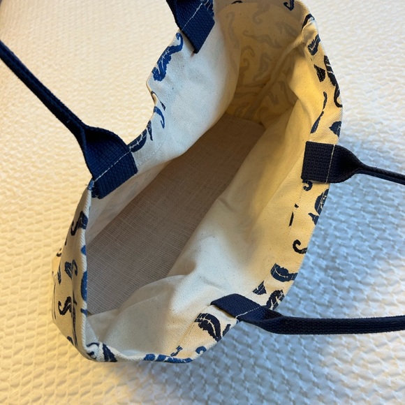 Navy & Cream Seahorse Print Tote Bag - Picture 6 of 7
